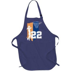 Retro 22 Female Basketball Player Full-Length Apron With Pockets