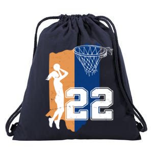 Retro 22 Female Basketball Player Drawstring Bag