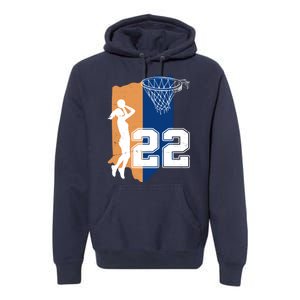 Retro 22 Female Basketball Player Premium Hoodie