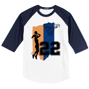 Retro 22 Female Basketball Player Baseball Sleeve Shirt