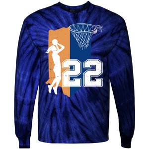 Retro 22 Female Basketball Player Tie-Dye Long Sleeve Shirt