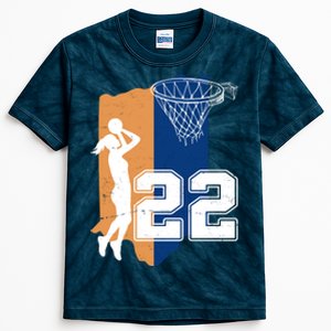 Retro 22 Female Basketball Player Kids Tie-Dye T-Shirt