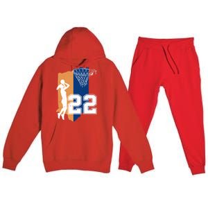 Retro 22 Female Basketball Player Premium Hooded Sweatsuit Set