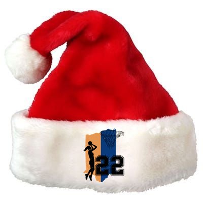 Retro 22 Female Basketball Player Premium Christmas Santa Hat