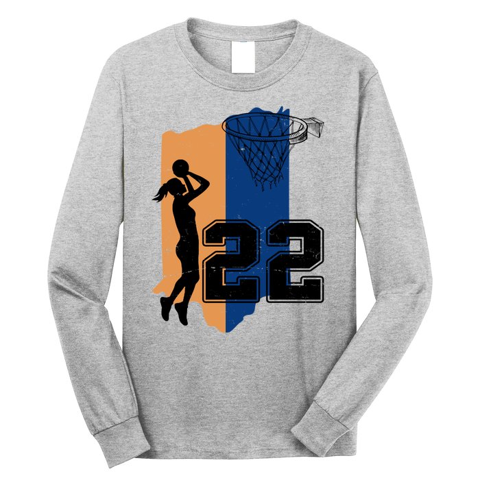 Retro 22 Female Basketball Player Long Sleeve Shirt