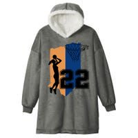 Retro 22 Female Basketball Player Hooded Wearable Blanket