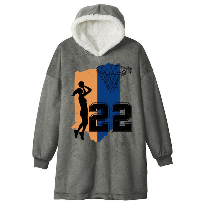 Retro 22 Female Basketball Player Hooded Wearable Blanket