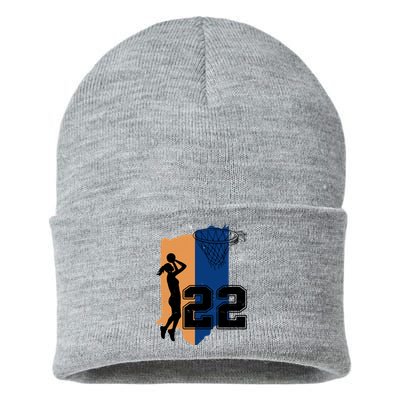 Retro 22 Female Basketball Player Sustainable Knit Beanie