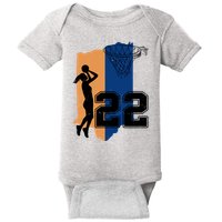 Retro 22 Female Basketball Player Baby Bodysuit