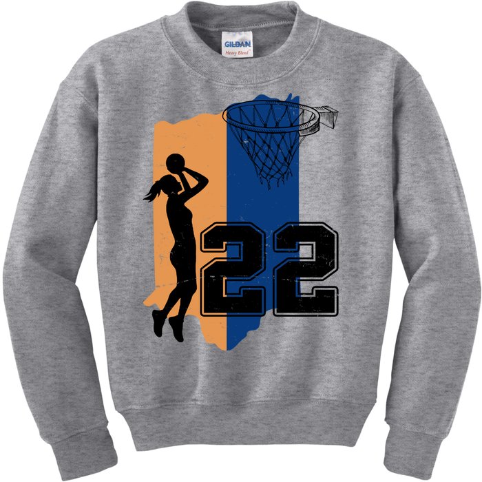 Retro 22 Female Basketball Player Kids Sweatshirt