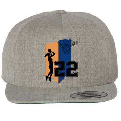 Retro 22 Female Basketball Player Wool Snapback Cap