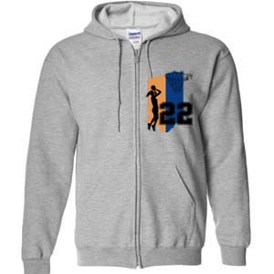 Retro 22 Female Basketball Player Full Zip Hoodie