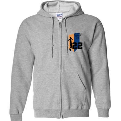 Retro 22 Female Basketball Player Full Zip Hoodie