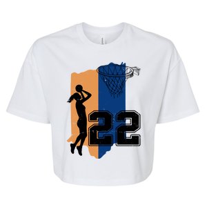 Retro 22 Female Basketball Player Bella+Canvas Jersey Crop Tee