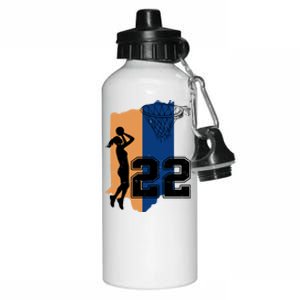 Retro 22 Female Basketball Player Aluminum Water Bottle