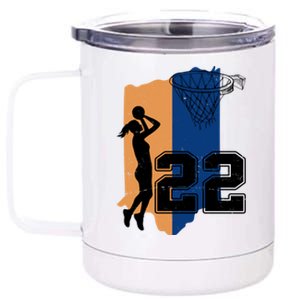 Retro 22 Female Basketball Player 12 oz Stainless Steel Tumbler Cup