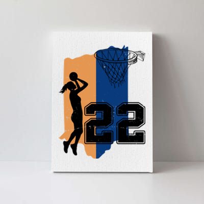 Retro 22 Female Basketball Player Canvas