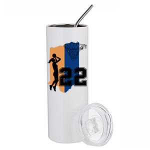 Retro 22 Female Basketball Player Stainless Steel Tumbler