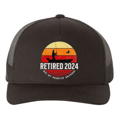 Retired 2024 Funny Fishing Retirement Retro Gone Fishing Rod Yupoong Adult 5-Panel Trucker Hat