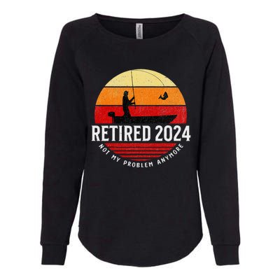 Retired 2024 Funny Fishing Retirement Retro Gone Fishing Rod Womens California Wash Sweatshirt