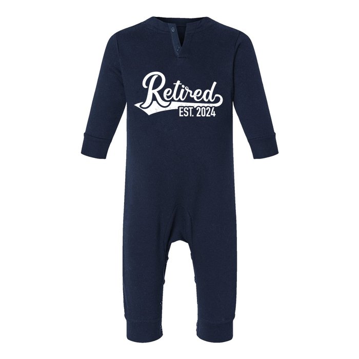 Retired 2024 For Coworker Retirement And Pensioner Infant Fleece One Piece