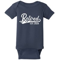 Retired 2024 For Coworker Retirement And Pensioner Baby Bodysuit