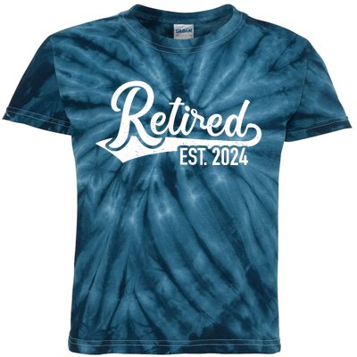 Retired 2024 For Coworker Retirement And Pensioner Kids Tie-Dye T-Shirt