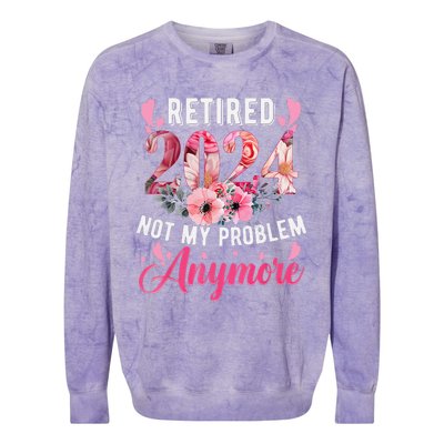 Retired 2024 Funny Retirement Gifts For Women 2024 Floral Colorblast Crewneck Sweatshirt