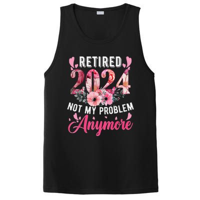 Retired 2024 Funny Retirement Gifts For Women 2024 Floral PosiCharge Competitor Tank