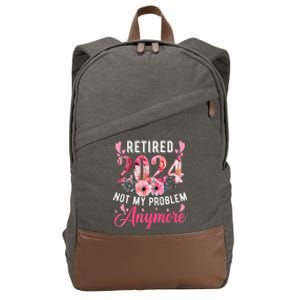 Retired 2024 Funny Retirement Gifts For Women 2024 Floral Cotton Canvas Backpack