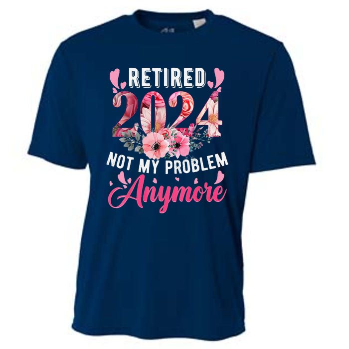 Retired 2024 Funny Retirement Gifts For Women 2024 Floral Cooling Performance Crew T-Shirt