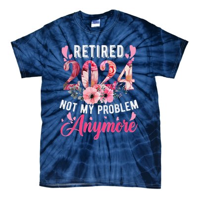 Retired 2024 Funny Retirement Gifts For Women 2024 Floral Tie-Dye T-Shirt