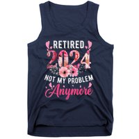 Retired 2024 Funny Retirement Gifts For Women 2024 Floral Tank Top