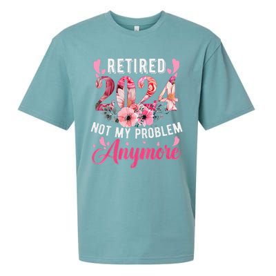 Retired 2024 Funny Retirement Gifts For Women 2024 Floral Sueded Cloud Jersey T-Shirt