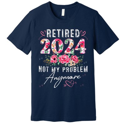 Retired 2024 Funny Retirement Gifts For Women 2024 Floral Premium T-Shirt