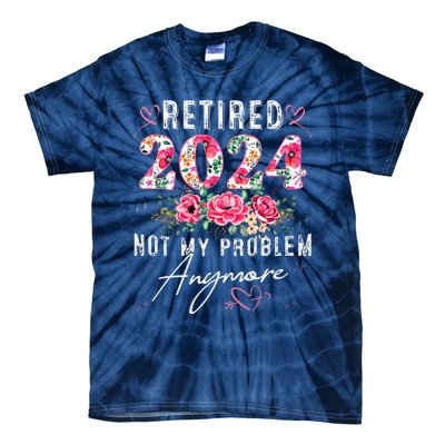 Retired 2024 Funny Retirement Gifts For Women 2024 Floral Tie-Dye T-Shirt