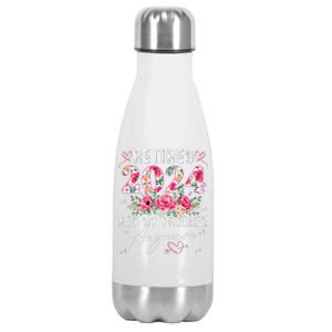 Retired 2024 Funny Retirement Gifts For Women 2024 Floral Stainless Steel Insulated Water Bottle