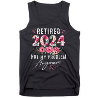 Retired 2024 Funny Retirement Gifts For Women 2024 Floral Tank Top