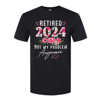 Retired 2024 Funny Retirement Gifts For Women 2024 Floral Softstyle CVC T-Shirt