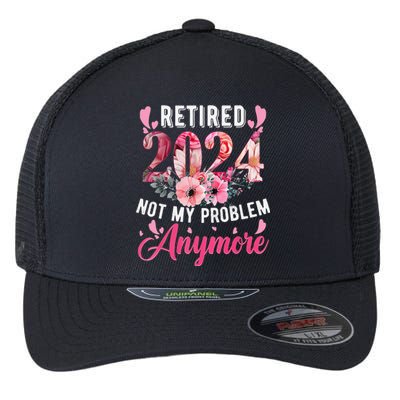 Retired 2024 Funny Retirement Gifts For Women 2023 Floral Flexfit Unipanel Trucker Cap