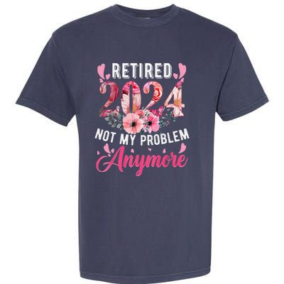 Retired 2024 Funny Retirement Gifts For Women 2023 Floral Garment-Dyed Heavyweight T-Shirt