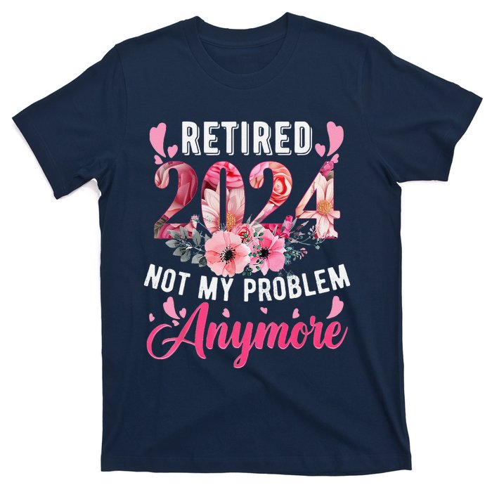 Retired 2024 Funny Retirement Gifts For Women 2023 Floral T-Shirt