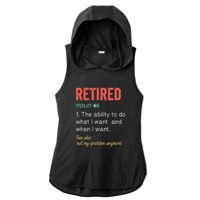 Retired 2022 Funny Retirement Ladies PosiCharge Tri-Blend Wicking Draft Hoodie Tank