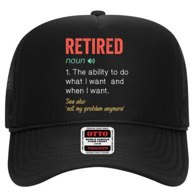 Retired 2022 Funny Retirement High Crown Mesh Back Trucker Hat