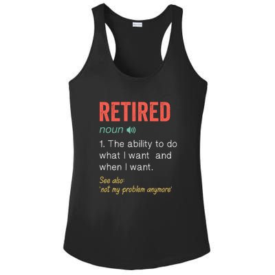 Retired 2022 Funny Retirement Ladies PosiCharge Competitor Racerback Tank