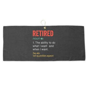 Retired 2022 Funny Retirement Large Microfiber Waffle Golf Towel