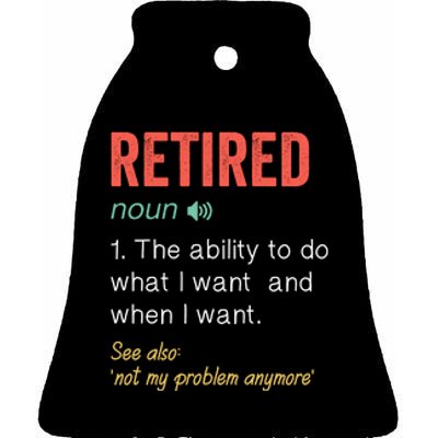 Retired 2022 Funny Retirement Ceramic Bell Ornament