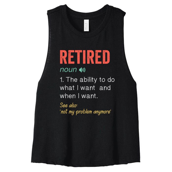 Retired 2022 Funny Retirement Women's Racerback Cropped Tank