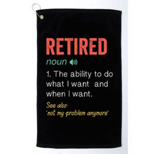 Retired 2022 Funny Retirement Platinum Collection Golf Towel