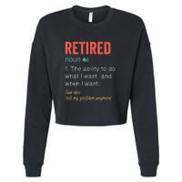 Retired 2022 Funny Retirement Cropped Pullover Crew